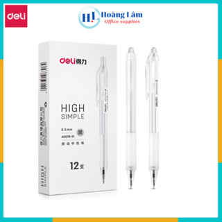 Bút Gel Bút Bi Nước Mực Màu Đen A057B Deli Phù Hợp Viết Sổ Calligraphy Ngòi 0.5mm 1 Chiếc