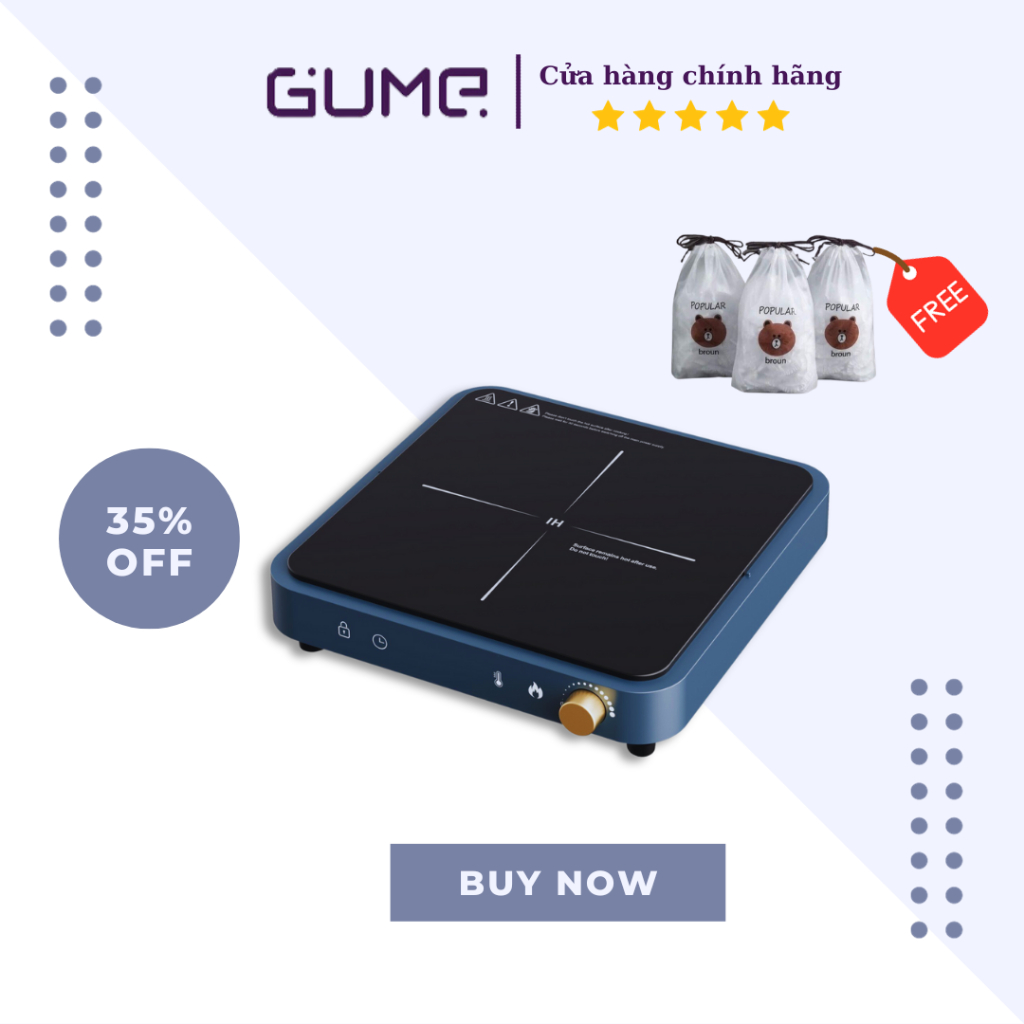 Bếp Từ Đơn Gume GIC Lite 02, 220-240V, 50/60Hz, 2000W