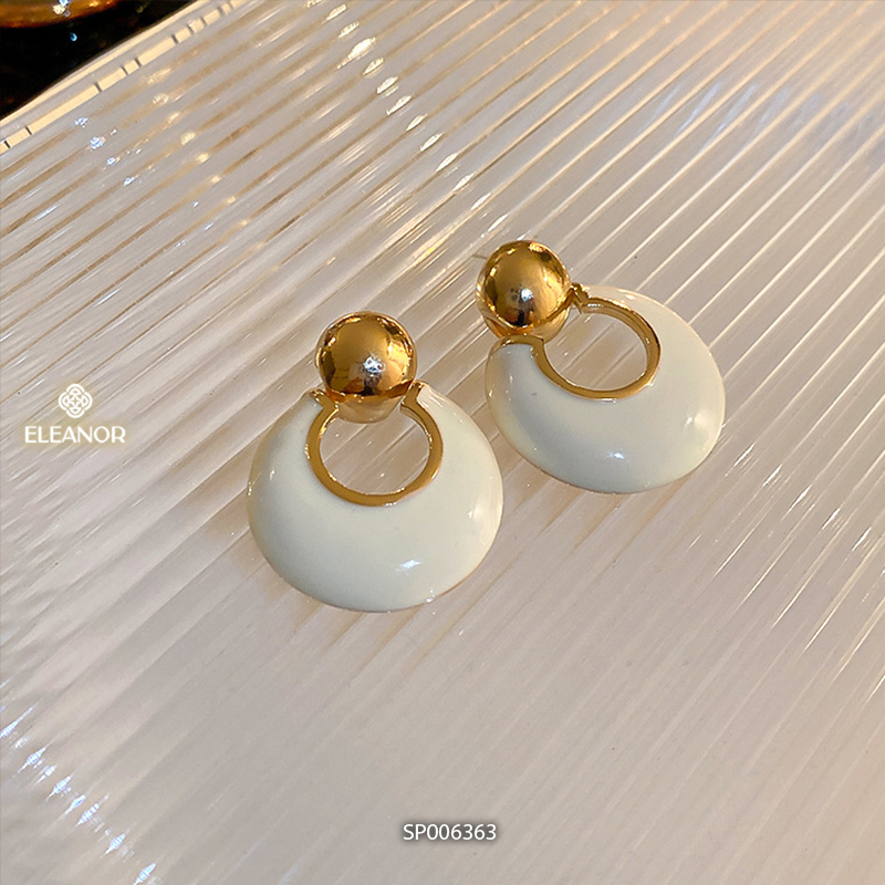 Bông tai nữ chuôi bạc 925 Eleanor Accessories dáng tròn phụ kiện trang sức 6363