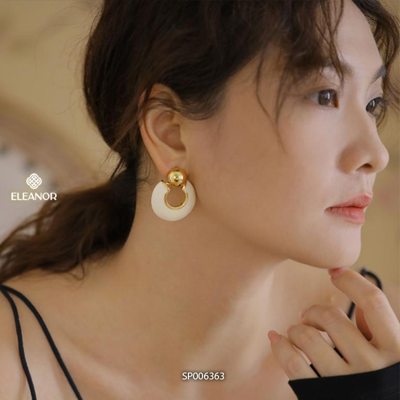 Bông tai nữ chuôi bạc 925 Eleanor Accessories dáng tròn phụ kiện trang sức 6363