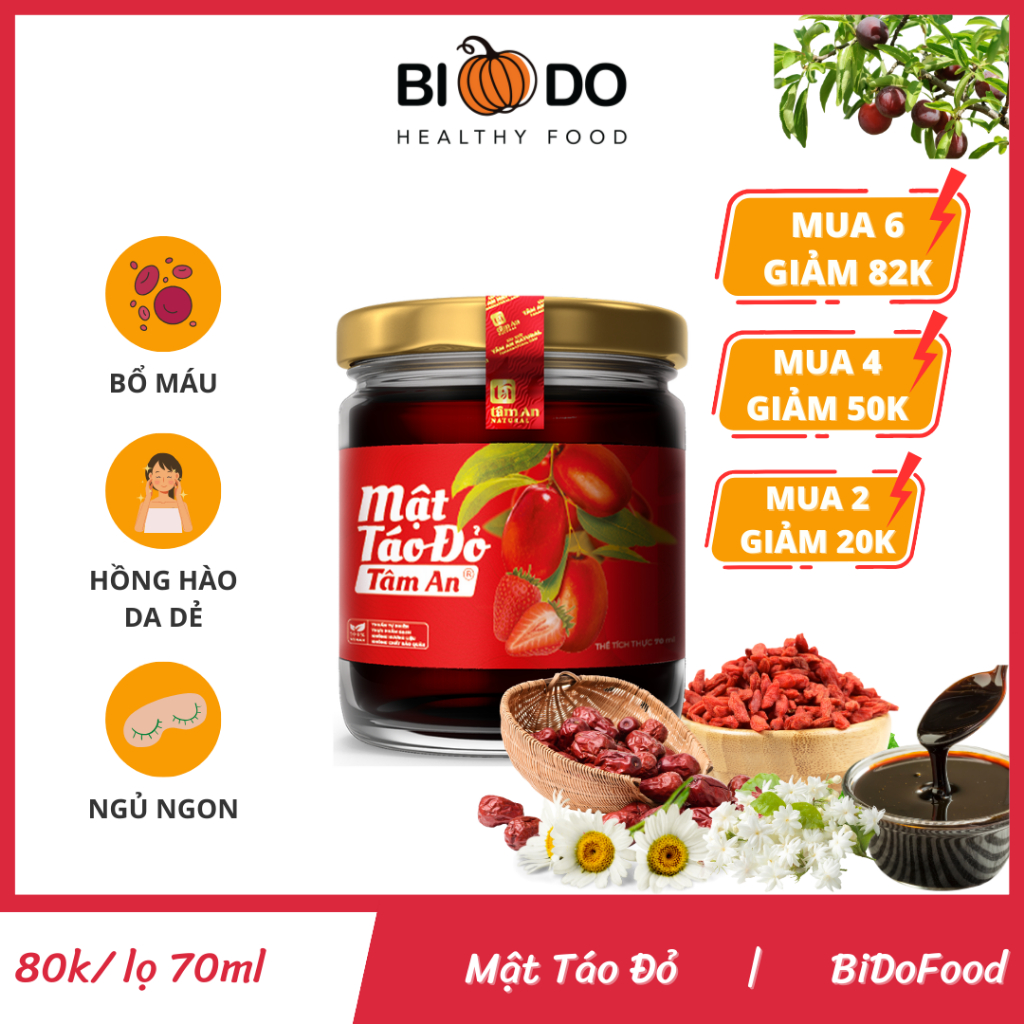 Mật Táo Đỏ Tâm An 70ml - Bí Đỏ Food - Quà Tặng Sức Khỏe Cho Người Thân Yêu