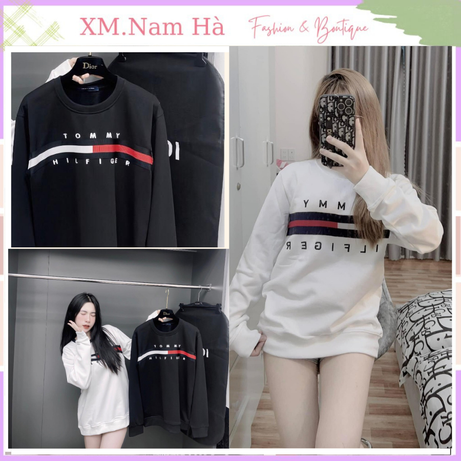 Áo thun nỉ dài tay sweater đẹp, áo phông form dáng rộng hạo tiết tôm hothit
