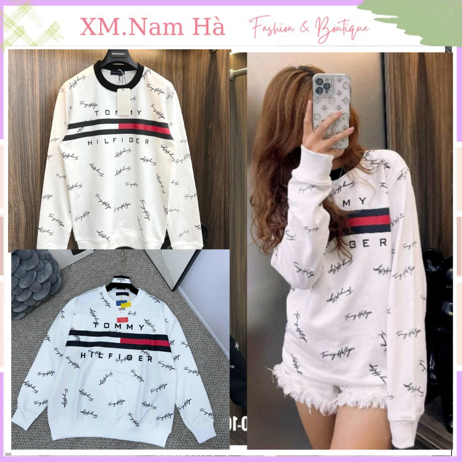 Áo thun nỉ dài tay sweater đẹp, áo phông form dáng rộng hạo tiết tôm hothit