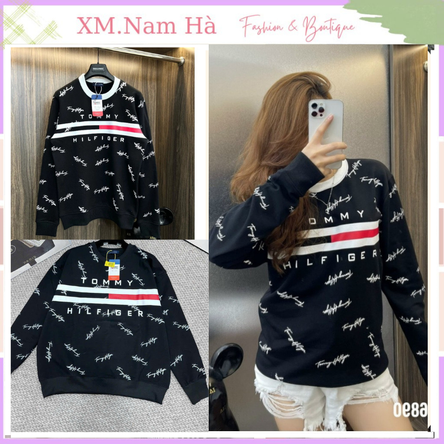 Áo thun nỉ dài tay sweater đẹp, áo phông form dáng rộng hạo tiết tôm hothit