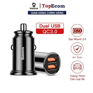Tẩu Sạc Mini Baseus Cho Ô Tô - Củ Sạc Mini Xe Hơi C16Q1 Công Suất 30W  2 Cổng USB Sạc Nhanh QC 3.0