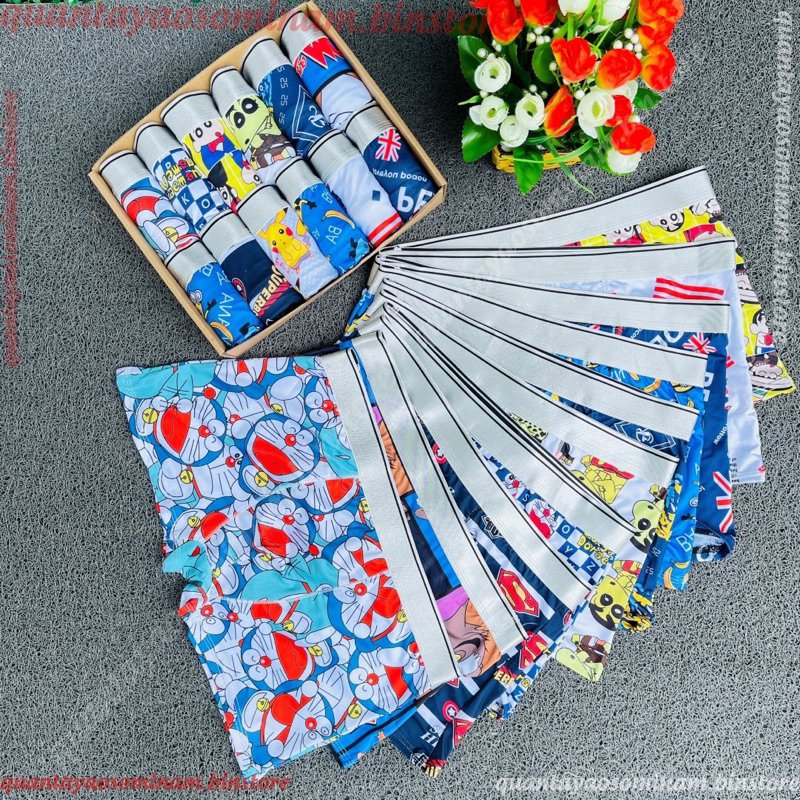 Quần lót đùi nam,sịp đùi nam, boxer đùi nam HOẠT HÌNH mẫu dễ thương, chất vải thun lạnh,thoáng mát,thấm hút mồ hôi
