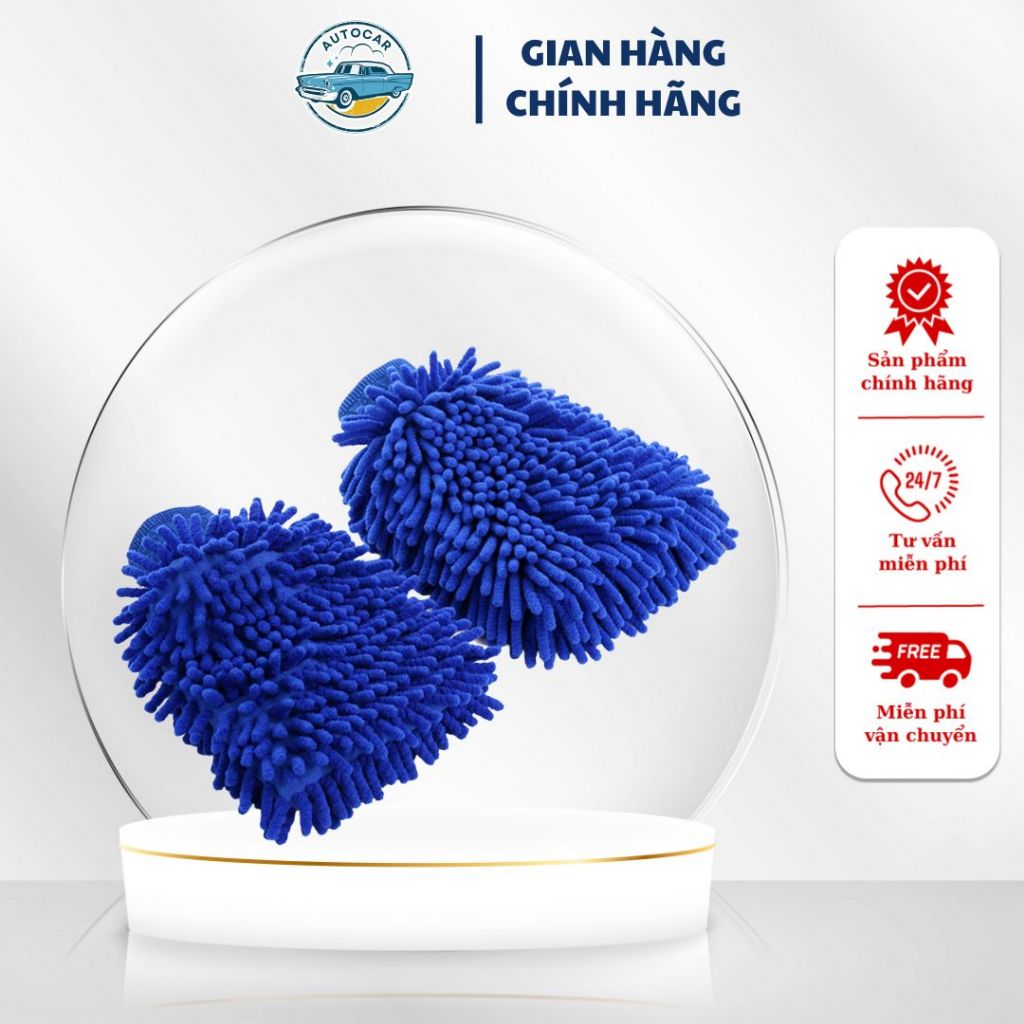 Găng tay rửa xe bao tay san hô 2 mặt rửa xe chuyên dụng