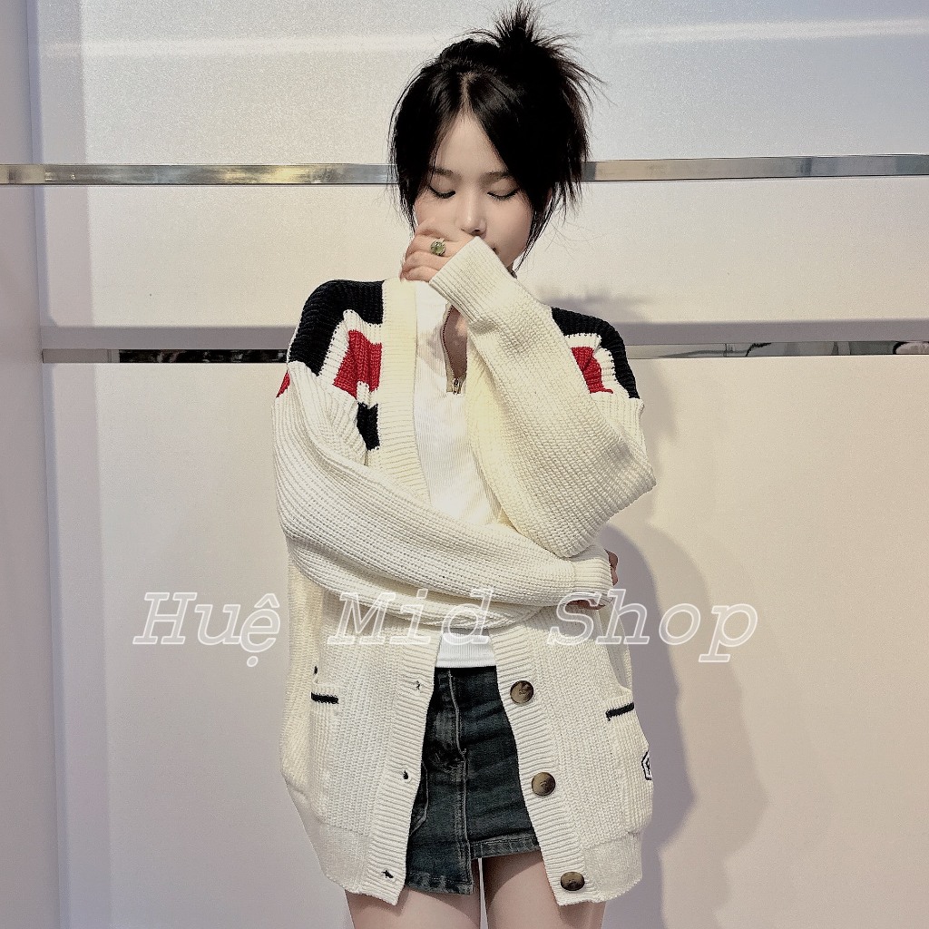 Áo Carigan phối sọc đỏ siêu hot hit loại đẹp