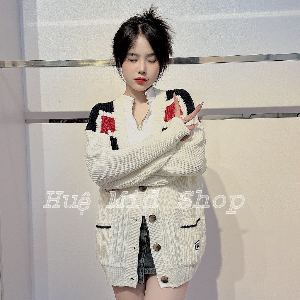 Áo Carigan phối sọc đỏ siêu hot hit loại đẹp