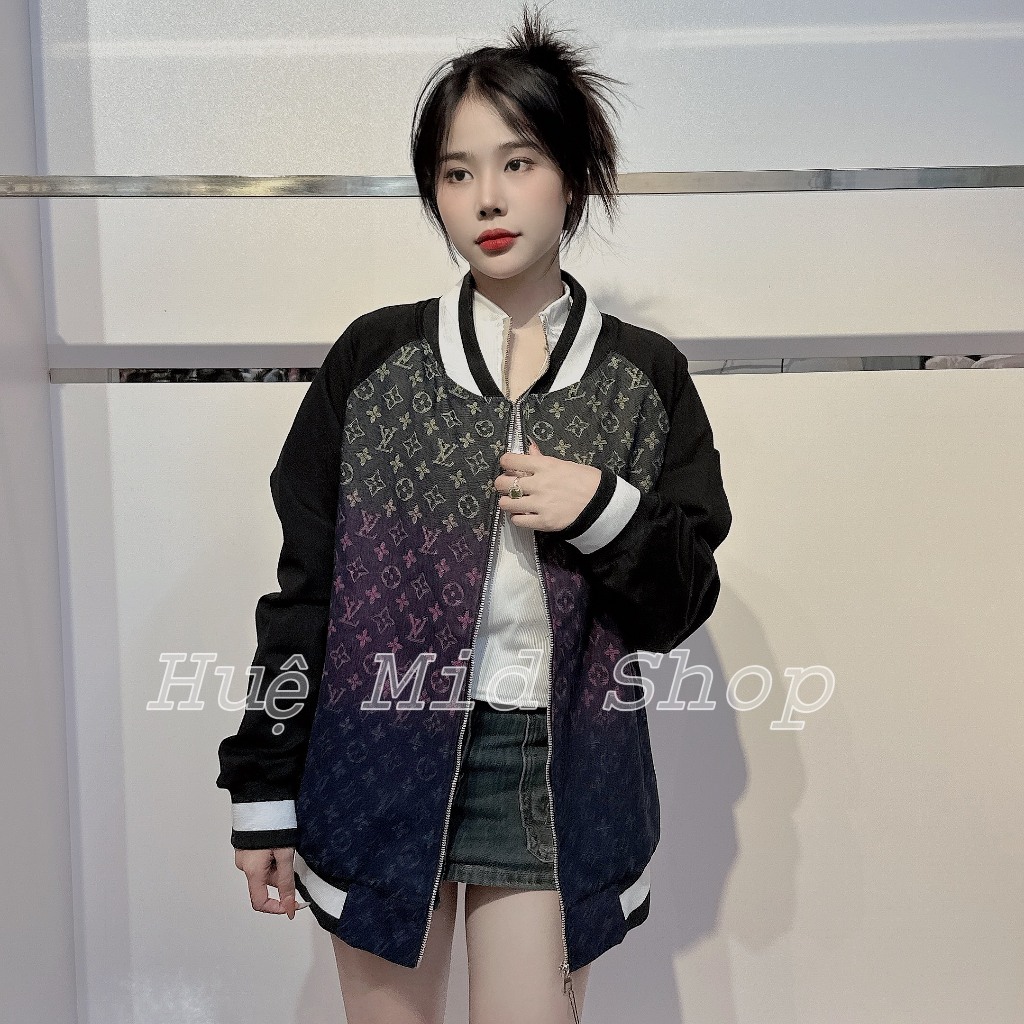 Áo khoác bomber lv 7 màu phối tay đen đủ size