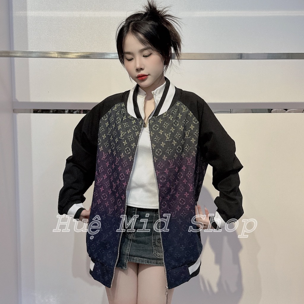 Áo khoác bomber lv 7 màu phối tay đen đủ size