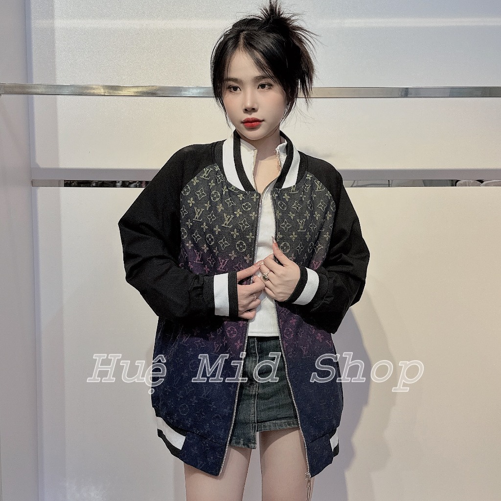 Áo khoác bomber lv 7 màu phối tay đen đủ size