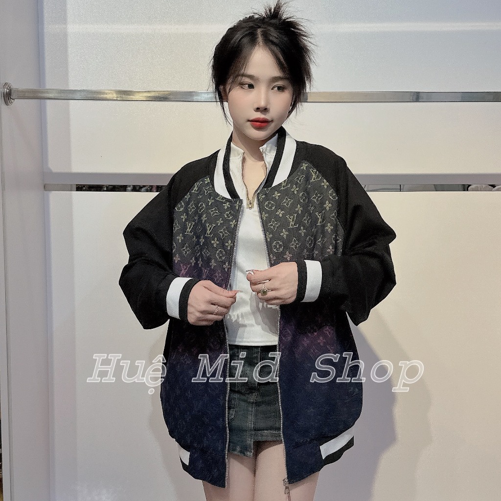 Áo khoác bomber lv 7 màu phối tay đen đủ size