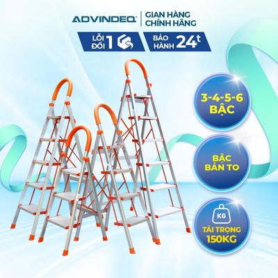 Thang nhôm ghế ADVINDEQ bản to ADS-705 bậc thang chữ a chất liệu hợp kim nhôm cao cấp chính hãng
