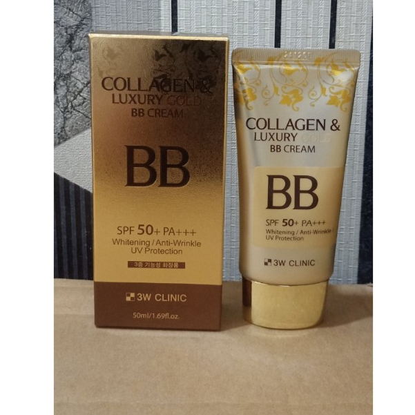 Kem Nền Trang Điểm Chống Nắng Collagen & Luxury Gold BB Cream SPF50 PA+++ 3W Clinic Hàn Quốc 50ml