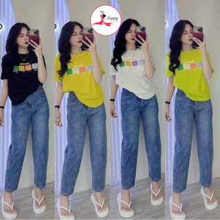 [40~60kg] Áo Thun Thái Nữ Cotton 100% Form Vừa [Mã A33], Phong Cách, Cá Tính, Độc Đáo [Icon Cười]