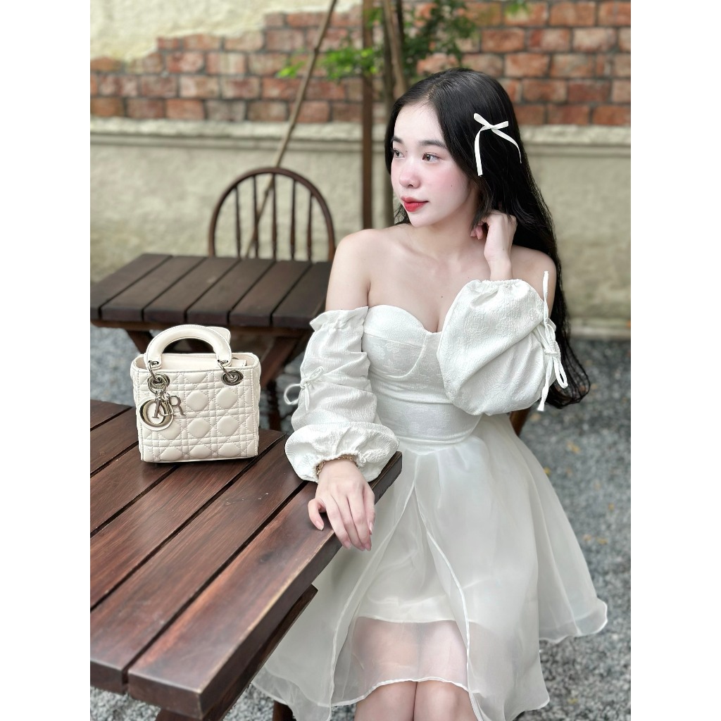 Đầm tiệc tapta hoa cup ngực phong cách công chúa sang trọng CHIBEST HDC102