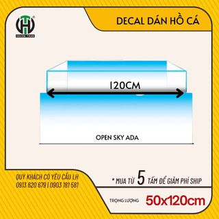Decal dán hồ cá, Bể cá thủy sinh Open Sky ADA, có keo sẵn trên bề mặt, đa dạng và phong phú