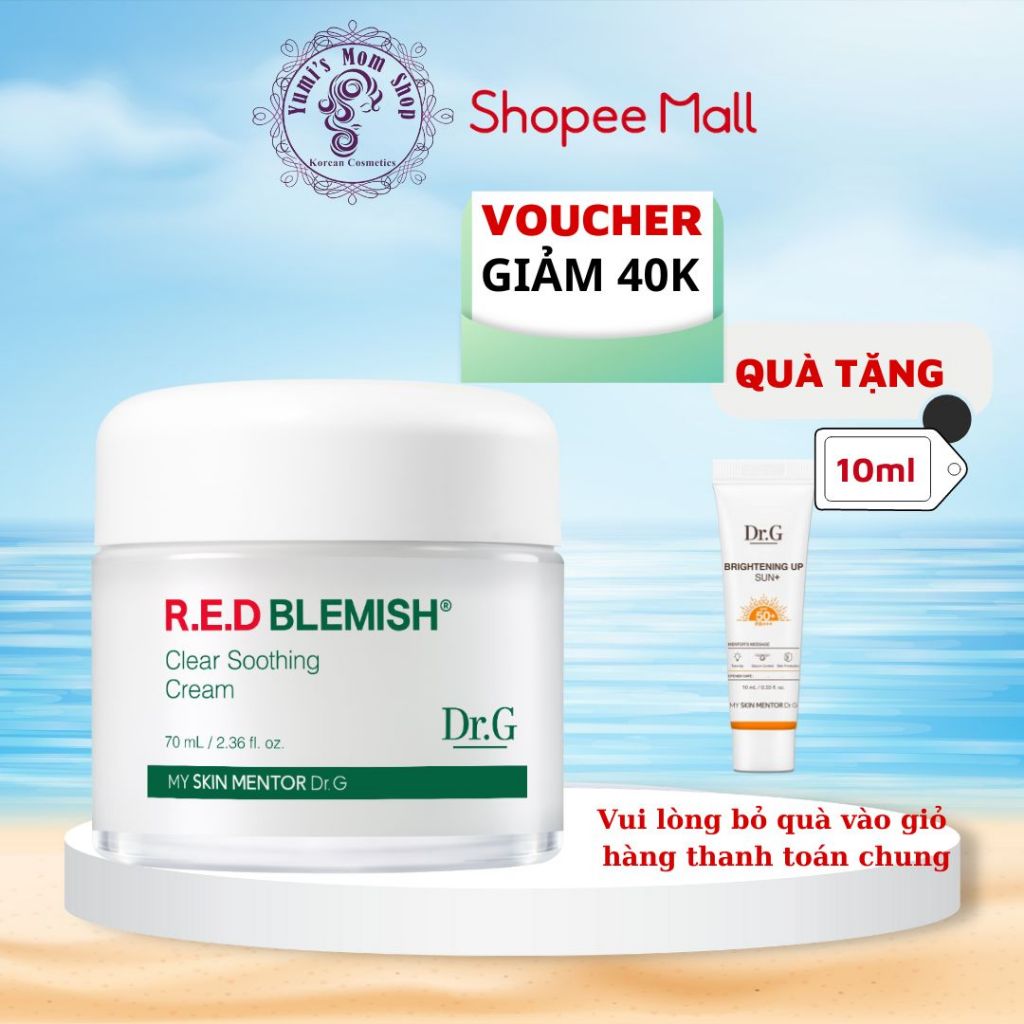 Dr.g Kem dưỡng ẩm và phục hồi sâu cho da Dr.G R.E.D Blemish Clear Soothing Cream 70ml