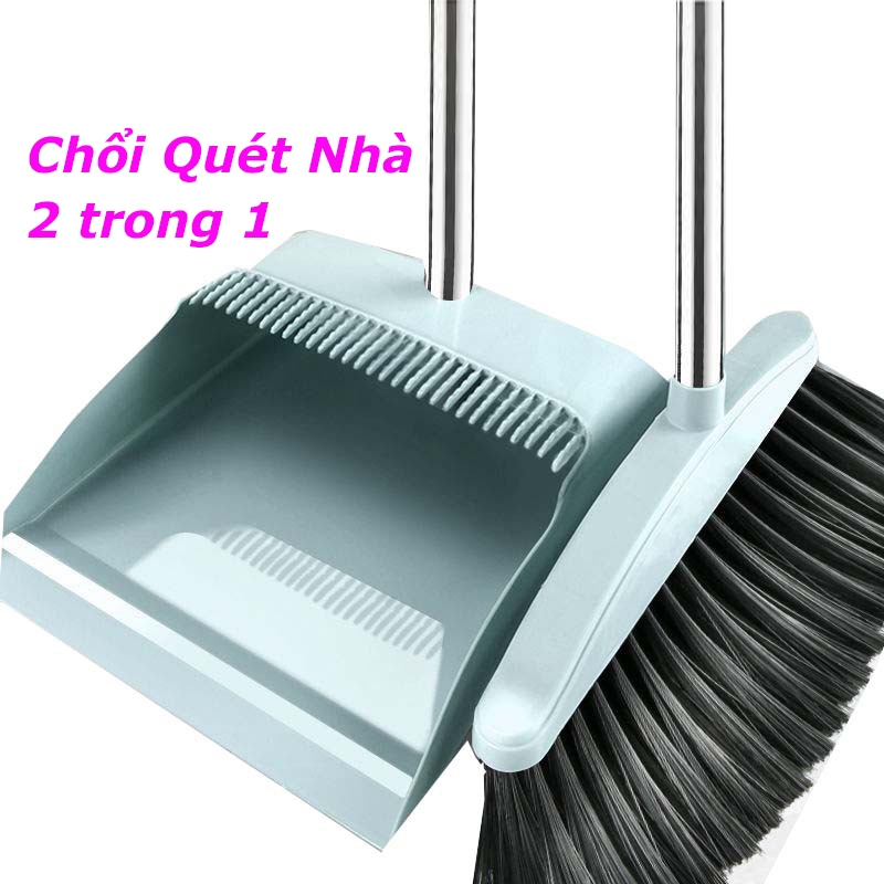 Bộ Chổi Quét Nhà Kèm Hốt Rác Cán Dài 2 trong 1 tiện lợi