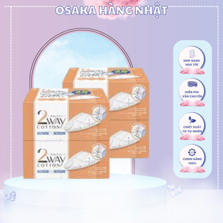 ⚠️freeship⚠️ set 2 bông tẩy trang cotton 2way nhật bản
