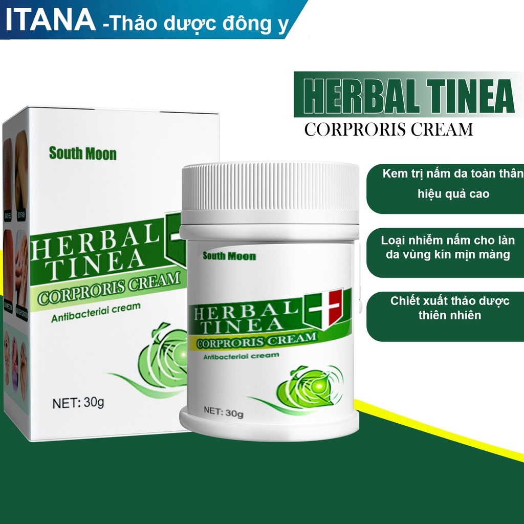 Viêm da cơ địa, nấm ngứa da toàn thân HERBAL TINEA CORPORIS CREAM kem tái tạo phục hồi dưỡng ẩm da vùng nấm -30gr