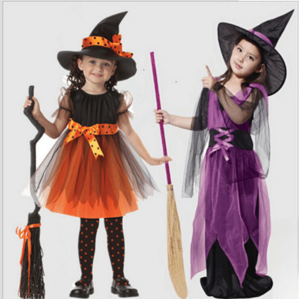 Áo Choàng Hóa Trang Phù Thủy Đáng Yêu Cho Bé Gái Dịp halloween 2023