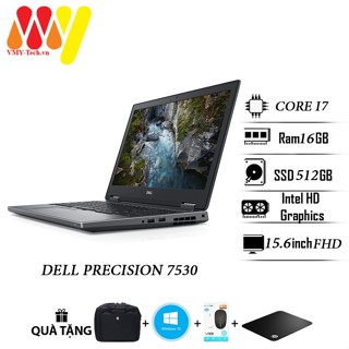Laptop Dell Precision 7530 cấu hình cao lướt 99%, Core i7, Màn 15.6 FullHD, Ram 16gb, Ổ cứng SSD 512, cạc rời VGA P2000