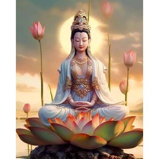 Tranh đính đá ảnh phật quan âm đẹp,tranh đính full đá-tranh đính đá tự làm
