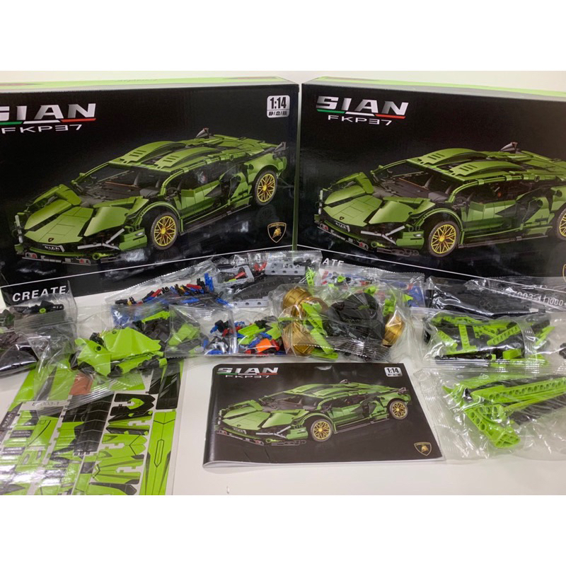 Mô hình lắp ráp siêu xe Lamboghini xanh lá tỉ lệ 1:14 với