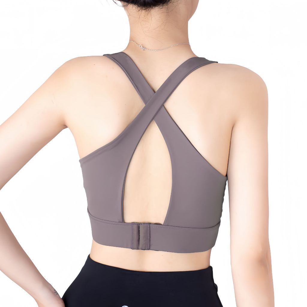 Áo Bra Thể Thao Nữ Dây Đan Chéo Lưng Khoá Gài Có Mút Ngực Reeta Basic Tập Yoga,Gym Chất Vải Co Dãn,Thoáng Khí-A2300