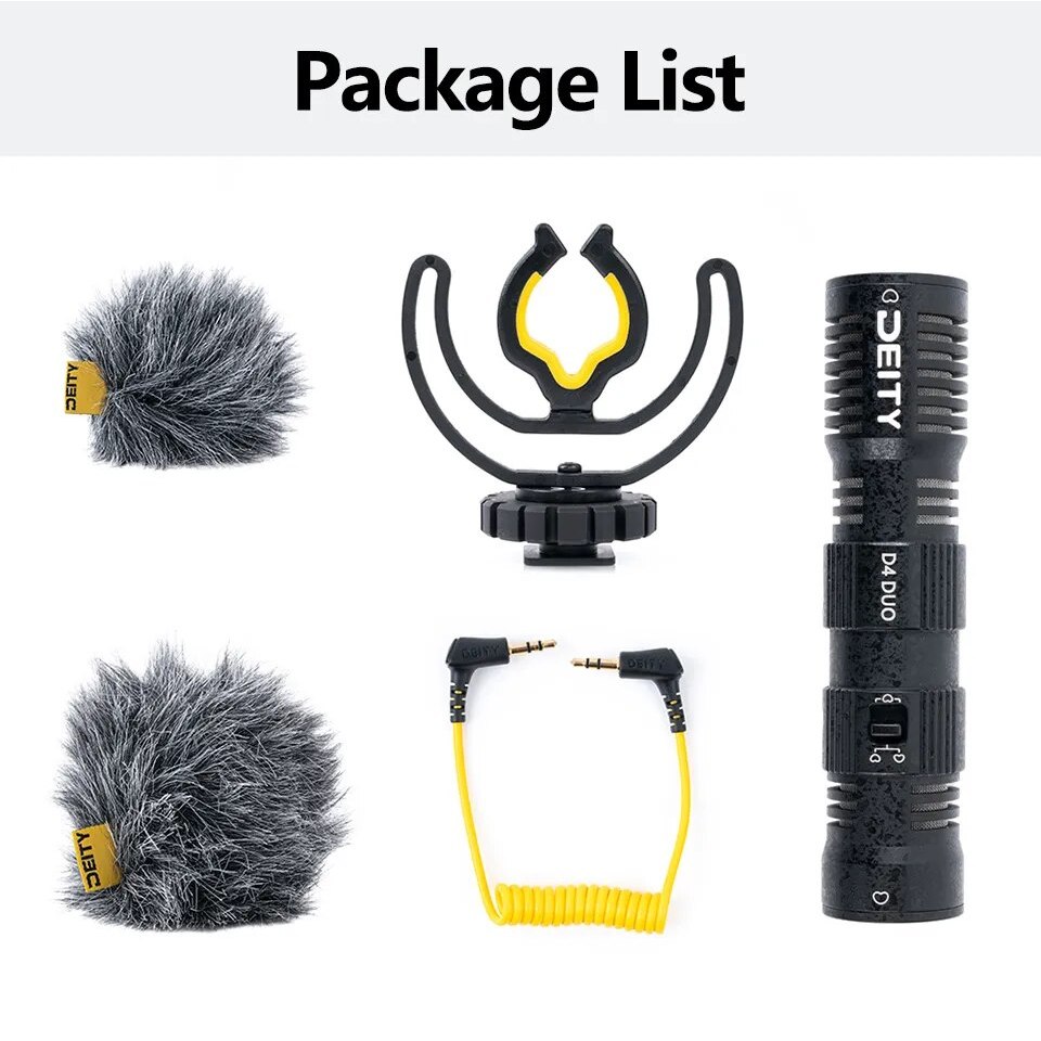 Micro Shotgun Deity D4 Duo Mic thu âm cho điện thoại, máy ảnh DSLR, máy quay vlog, asmr, mukbang, livetream, youtube