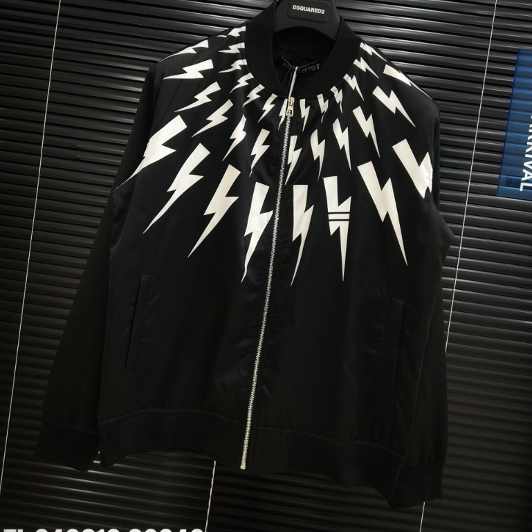 Áo Khoác BomBer gió hoạ tiết tia sét- Áo khoác Nam khoá zip bo gân cực đẹp