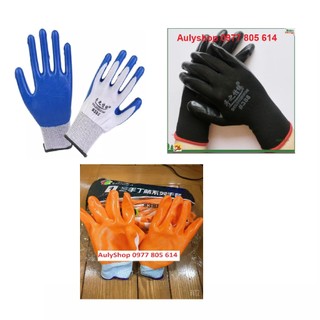 Bịch 12 đôi găng tay phủ cao su 388, găng tay bảo hộ lao động phủ cao su, găng tay 388