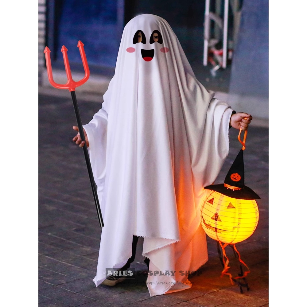 Áo choàng ma hình mặt cười hóa trang Halloween cho trẻ em và người lớn