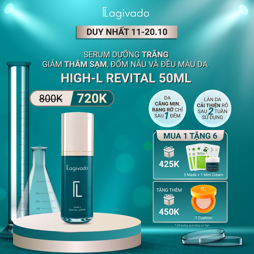 Serum dưỡng trắng da, giảm nếp nhăn và rạng rỡ Lagivado High - L Revital - 50ml