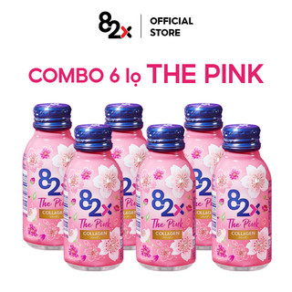 82X Combo 6 lọ The Pink Collagen 1000mg Collagen,  100ml/chai, Nước Uống Đẹp Da Tràn Năng Lượng Đến Từ Nhật Bản