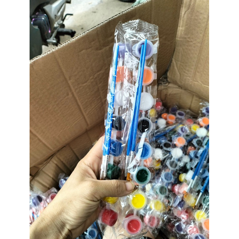 Set 6/ 8 màu mini Acrylic tặng kèm cọ vẽ