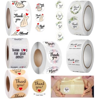 Cuộn 500 sticker thank you, nhãn dán cảm ơn, tem thank you 2,5cm