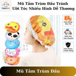 Mũ tắm trùm đầu tránh ướt tóc, mũ ủ tóc nilon nhiều hình dễ thương