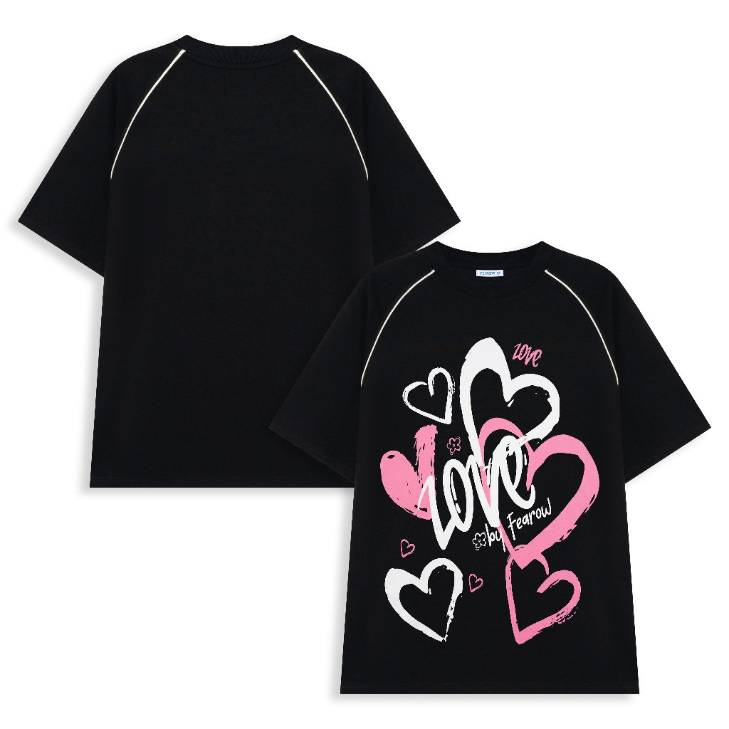 Áo thun nam nữ local brand unisex Fearow Love In The Air / Black - ATF1023