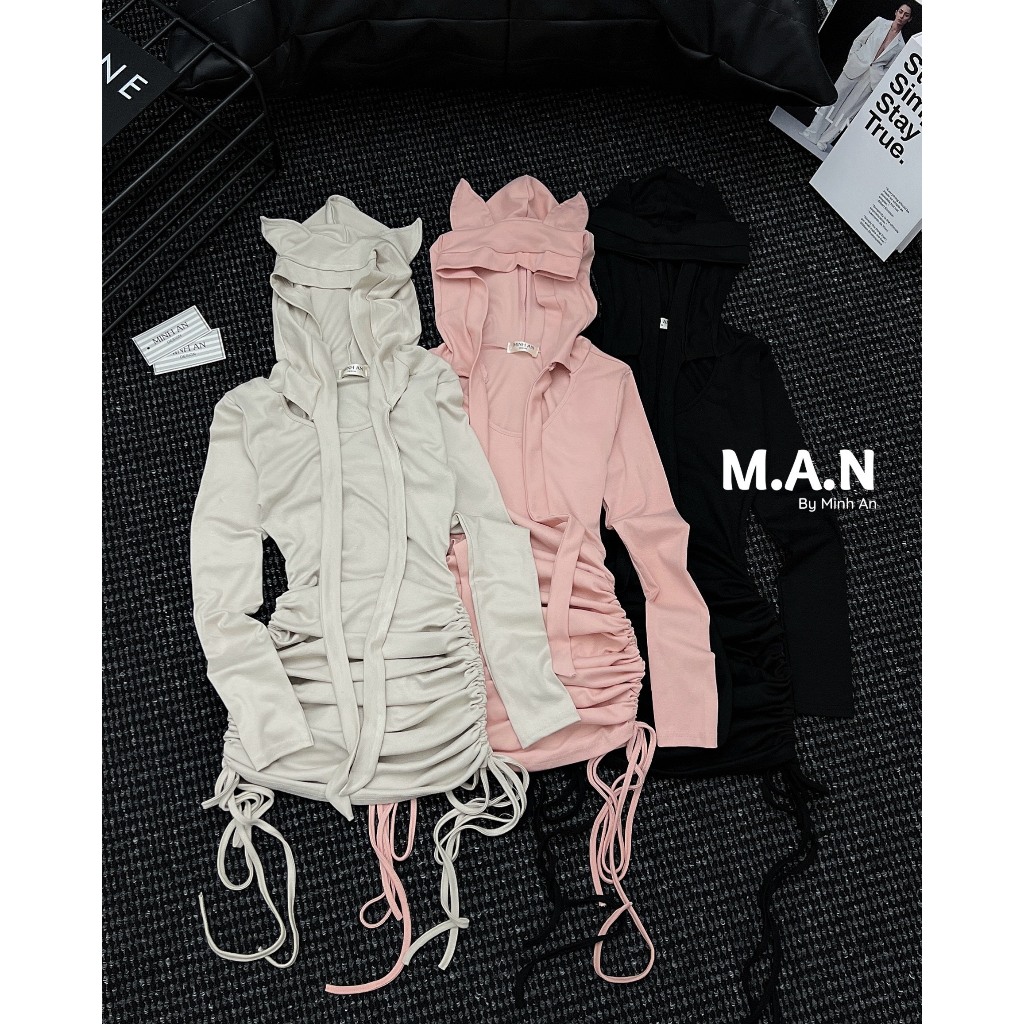 Đầm body nhún dây rút 3 màu hot hit fỏm chuẩn xịn