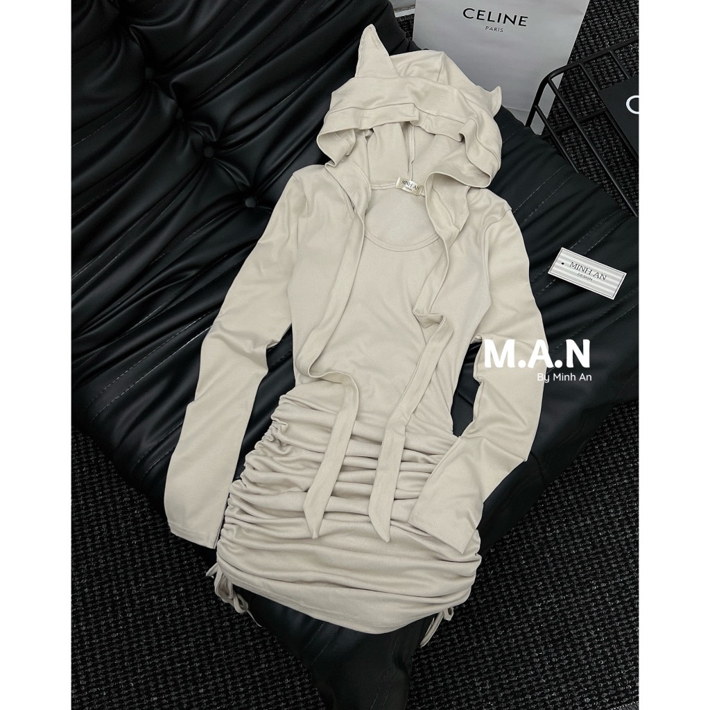 Đầm body nhún dây rút 3 màu hot hit fỏm chuẩn xịn
