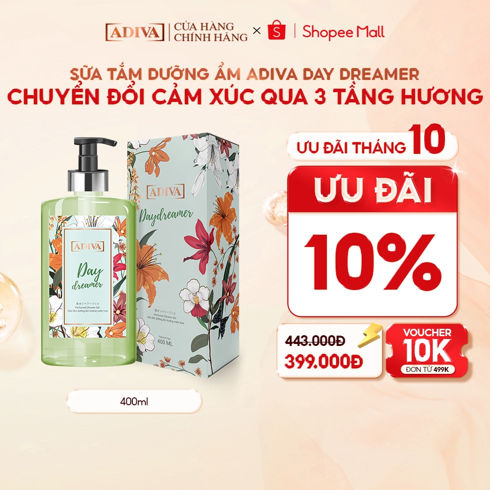 Sữa Tắm Dưỡng Ẩm  Hương Nước Hoa ADIVA Day Dreamer 400ml