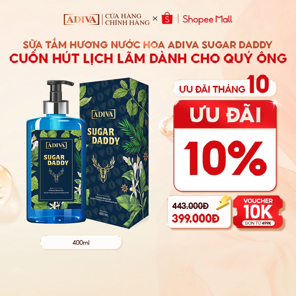 Sữa Tắm  Hương Nước Hoa Kháng Khuẩn Cho Nam ADIVA Sugar Daddy 400ml