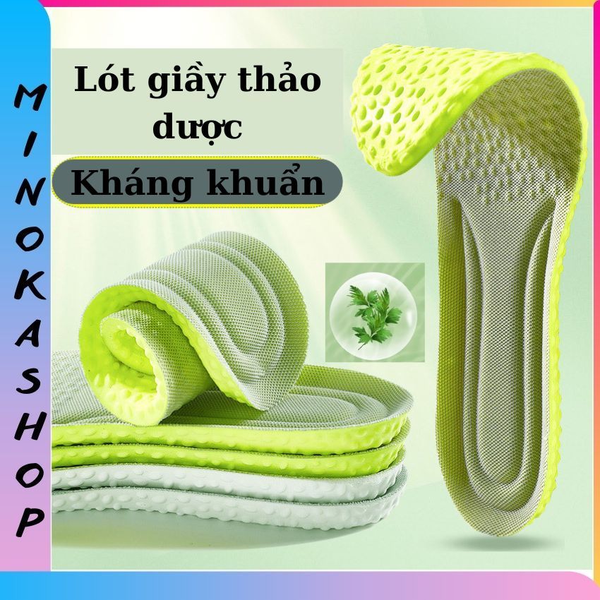 Lót giày thể thao nam nữ thành phần thảo dược thông hơi thoáng khí nhẹ êm,Miếng lót giày nam khử mùi LG13