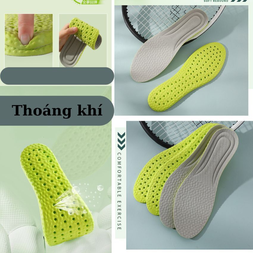 Lót giày thể thao nam nữ thành phần thảo dược thông hơi thoáng khí nhẹ êm,Miếng lót giày nam khử mùi LG13
