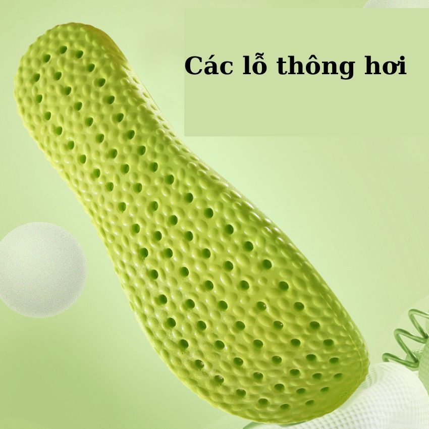 Lót giày thể thao nam nữ thành phần thảo dược thông hơi thoáng khí nhẹ êm,Miếng lót giày nam khử mùi LG13