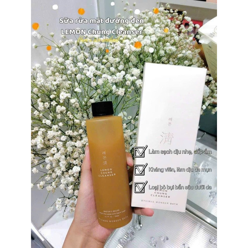 Sữa rửa mặt chanh đường đen Lemon Chung Cleanser 200ml