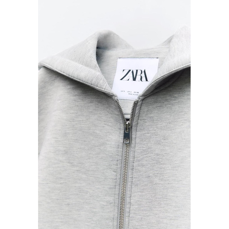Áo khoác hoodie xám oversized